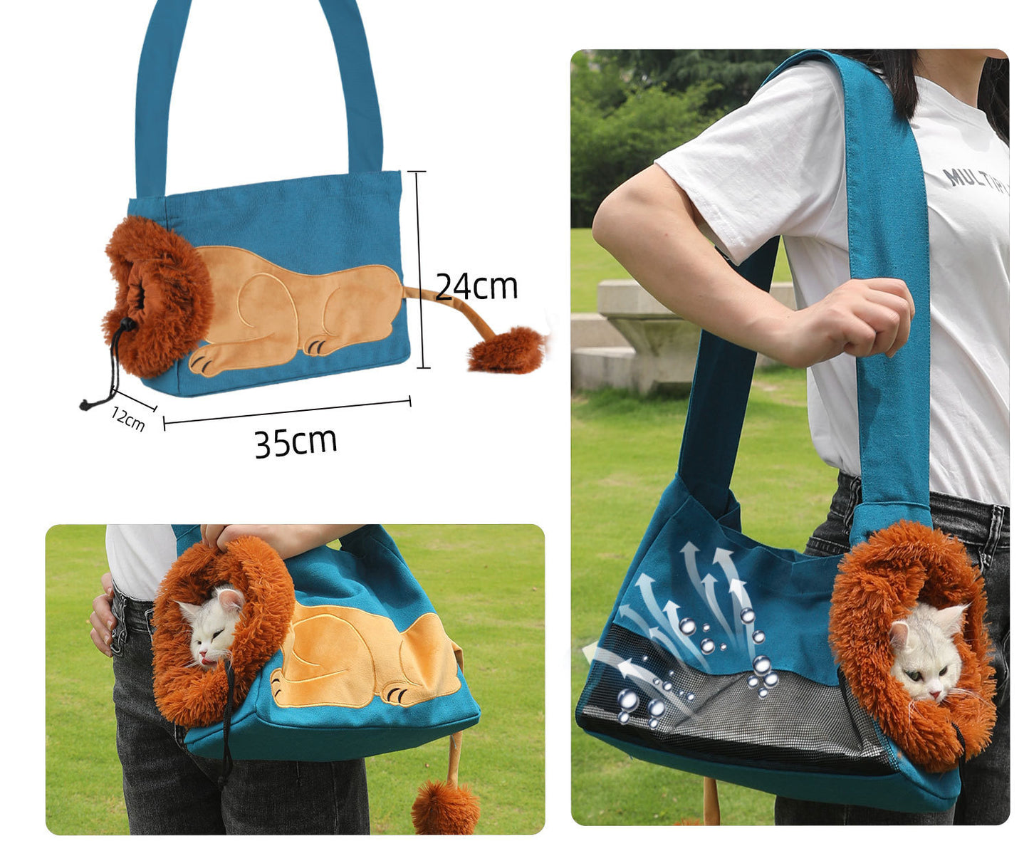 Opvouwbare Kattenrugzak – Ademend, Comfortabel & Cartoon-Design