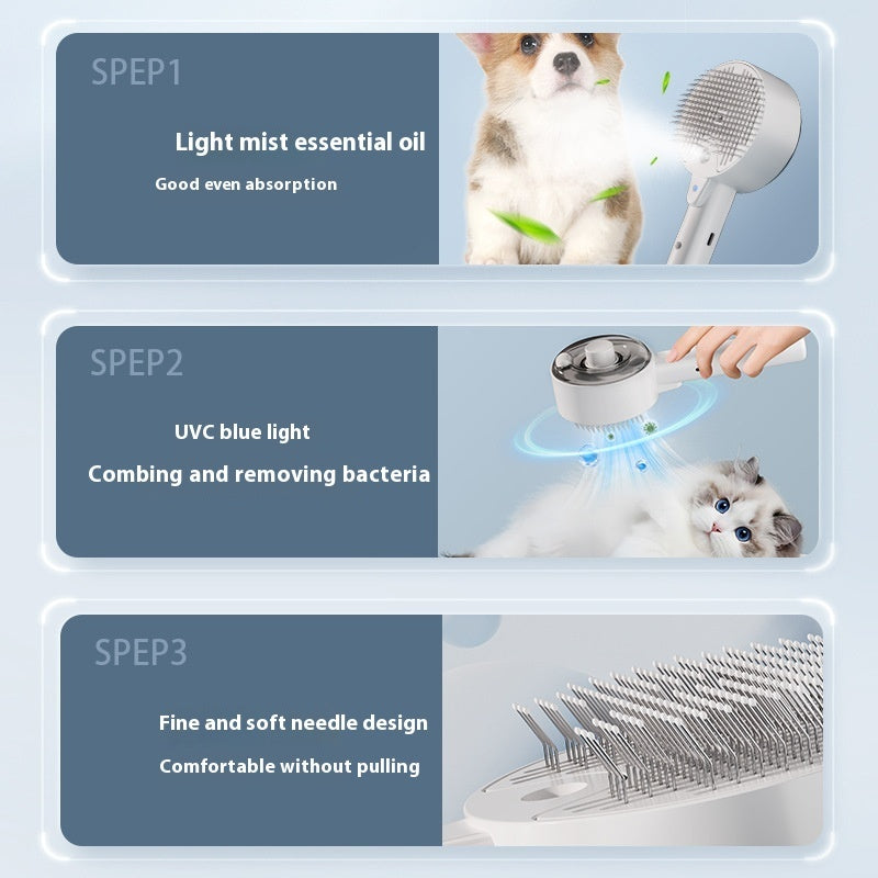 Stoomborstel met UV-licht voor Katten & Honden – Verzorging, Desinfectie & Haarverwijdering in Eén