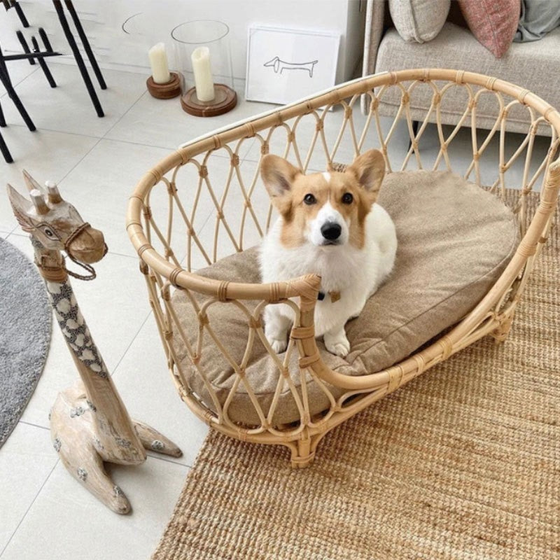 Handgemaakt Rotan Hondenbed – Luxe en Comfort in Één