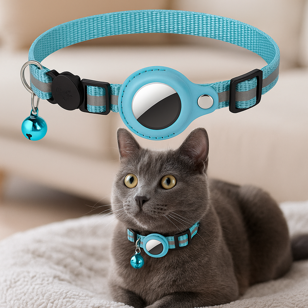 Reflecterende katten halsband met Bel & AirTag-Houder