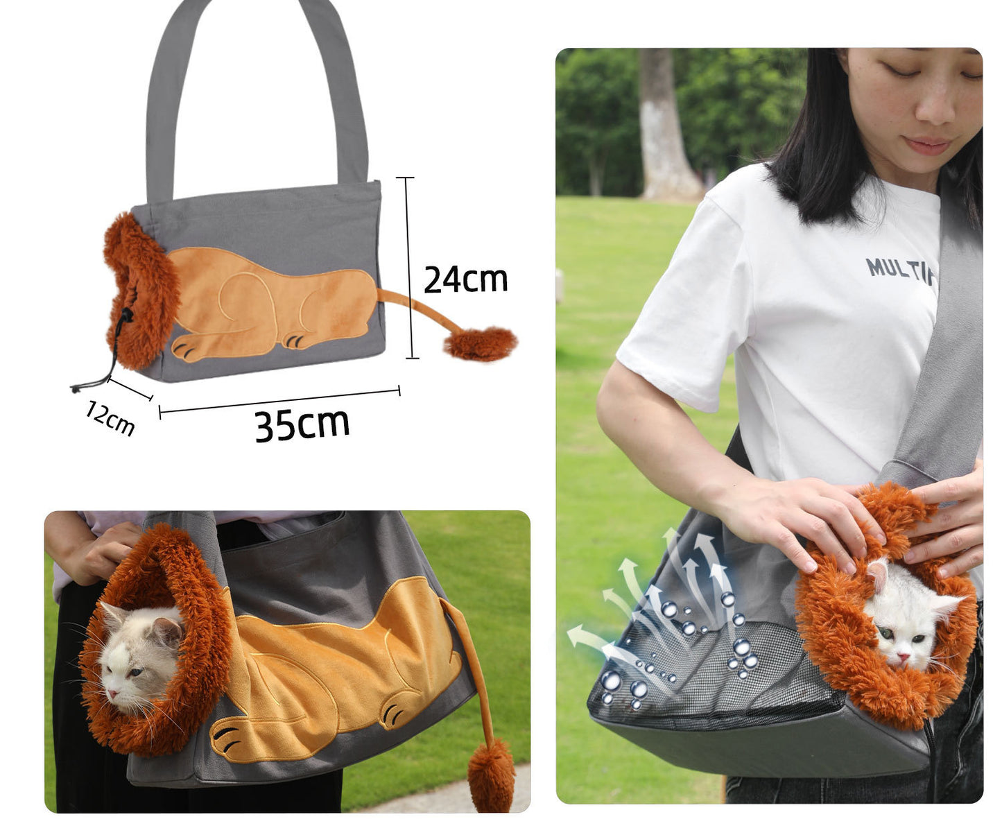 Opvouwbare Kattenrugzak – Ademend, Comfortabel & Cartoon-Design