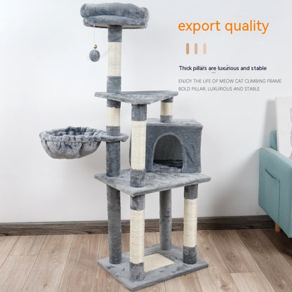 Houten Katten Klimboom met Meerdere Niveaus – Speel, Klim en Ontspan