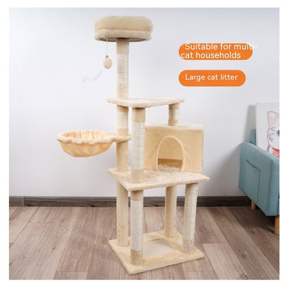 Houten Katten Klimboom met Meerdere Niveaus – Speel, Klim en Ontspan