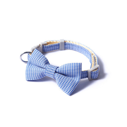 Houndstooth Halsband met Strikje – Elegant, Comfortabel & Tijdloos