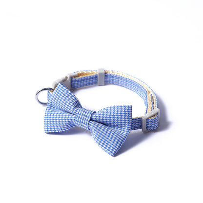 Houndstooth Halsband met Strikje – Elegant, Comfortabel & Tijdloos
