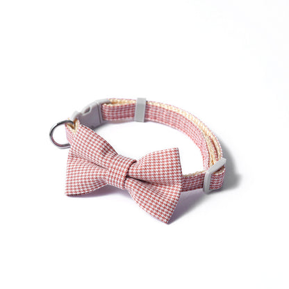 Houndstooth Halsband met Strikje – Elegant, Comfortabel & Tijdloos