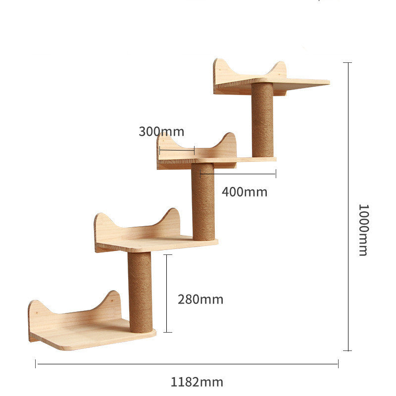 Kattenklimrek voor aan de Muur – Massief Hout, Modulair en Stijlvol