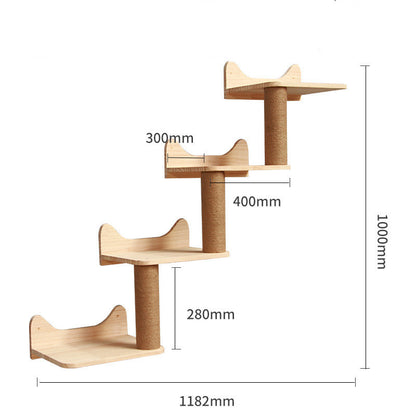Kattenklimrek voor aan de Muur – Massief Hout, Modulair en Stijlvol