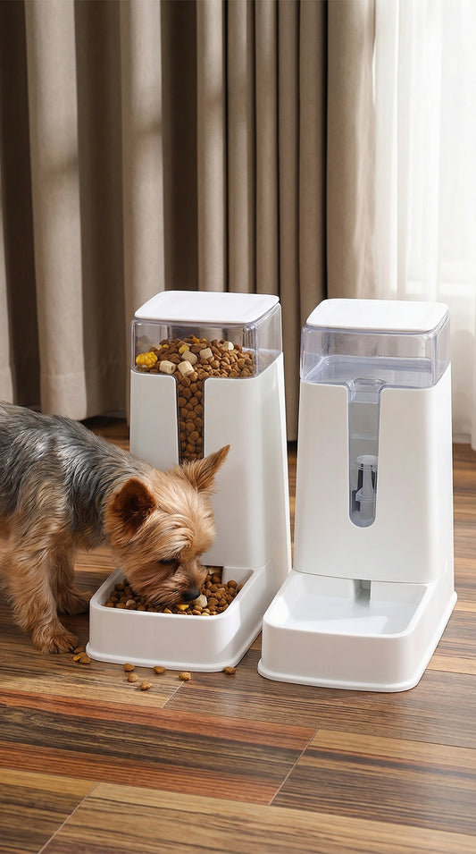 Automatische Voer- & Waterdispenser – Dubbele Kom met 3.5L Reservoir – afbeelding 1