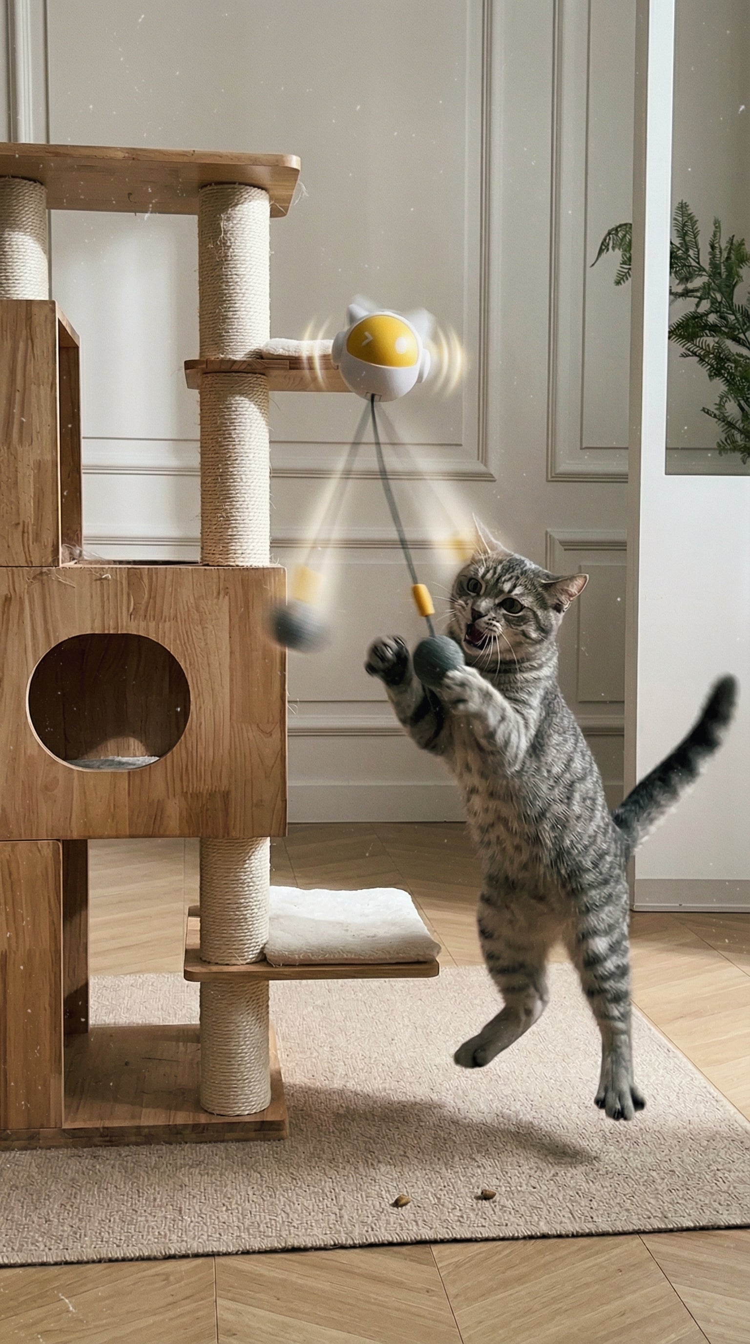 Automatisch Interactief Kattenspeeltje – Beweegt Zelf, Geen Hand Nodig – vooraanzicht