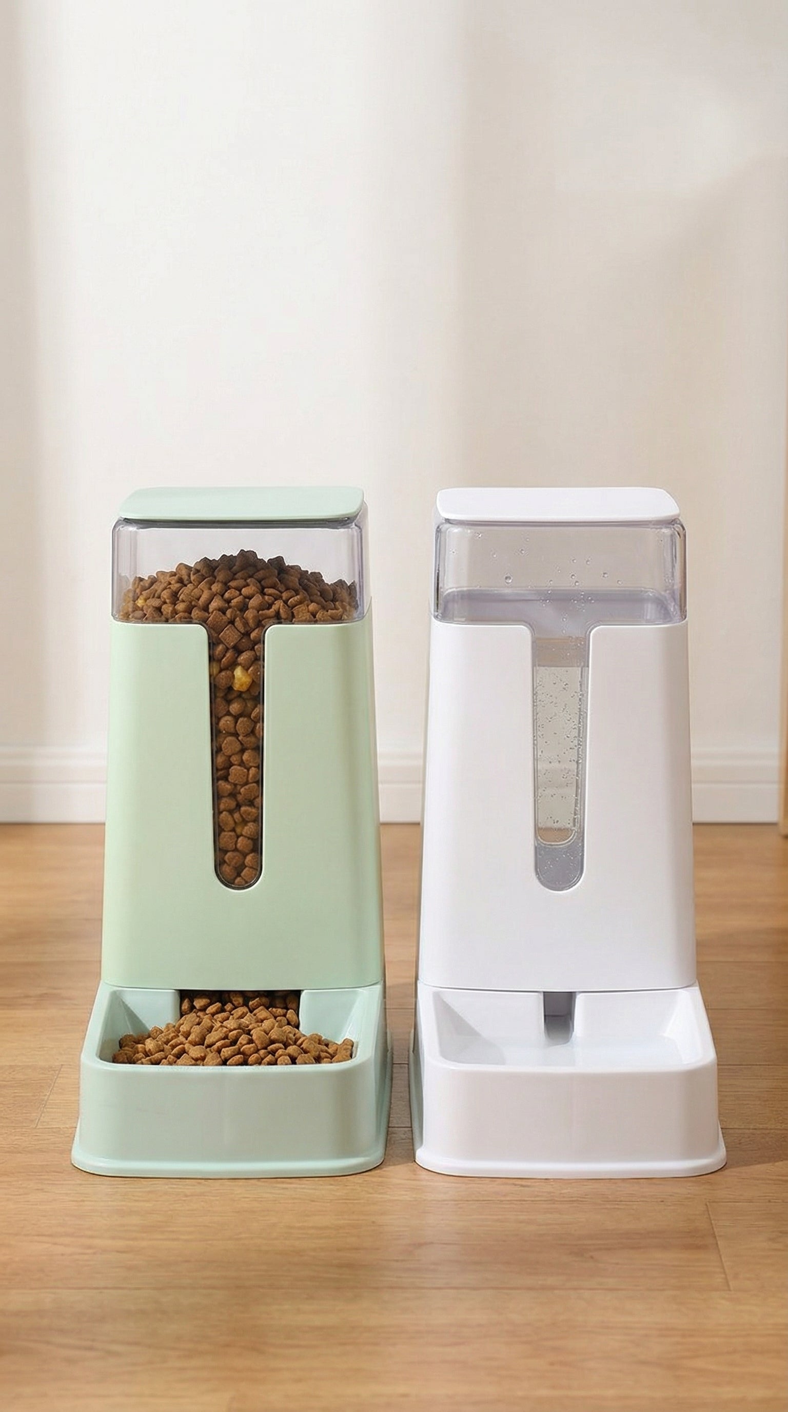 Automatische Voer- & Waterdispenser – Dubbele Kom met 3.5L Reservoir – close-up