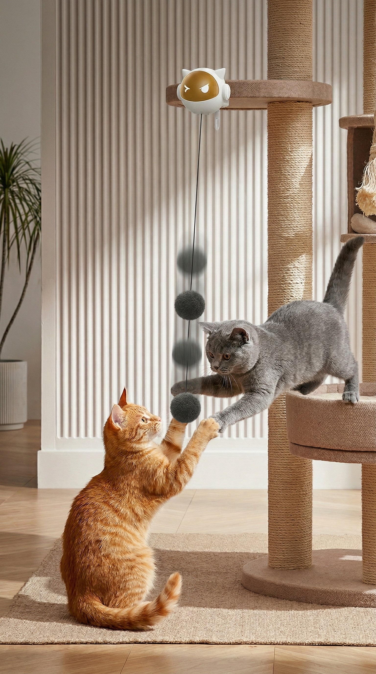 Automatisch Interactief Kattenspeeltje – Beweegt Zelf, Geen Hand Nodig – zijaanzicht