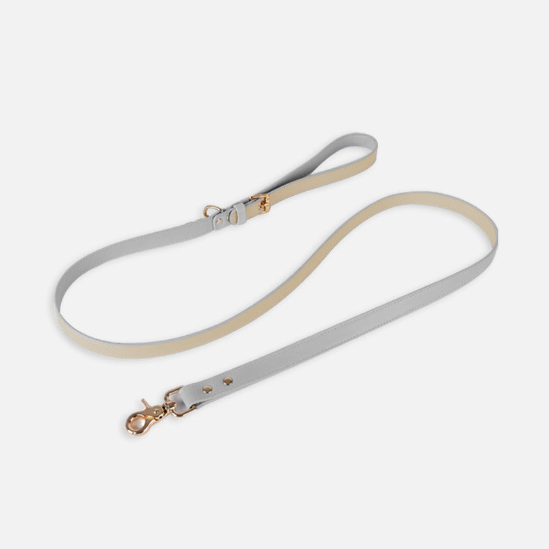 Leren Borsttuigje met Lijn voor Kleine en Middelgrote Huisdieren