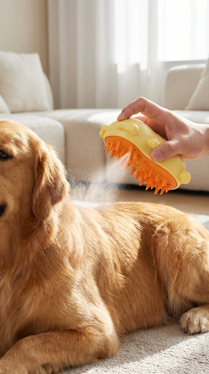 3-in-1 Stoomborstel voor Katten & Honden – Ontwarren, Reinigen & Masseren – productfoto